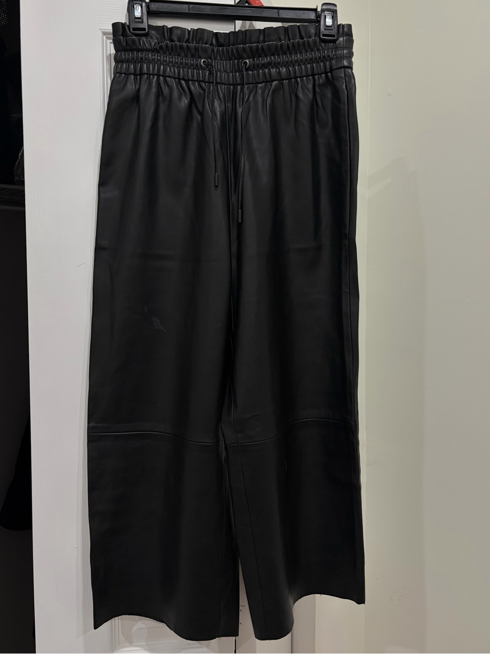 Zara Black Faux Leather Jogger-Style Ankle Pants Size XS